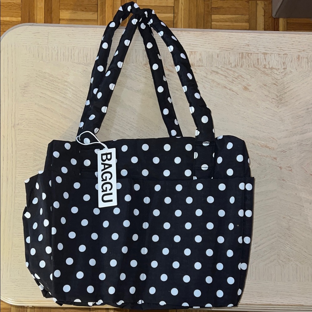 Baggu Black and White Polka Dot Small Cloud Carry On